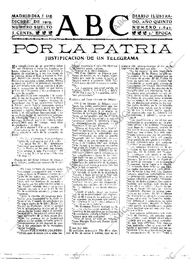 ABC MADRID 05-12-1909 página 1