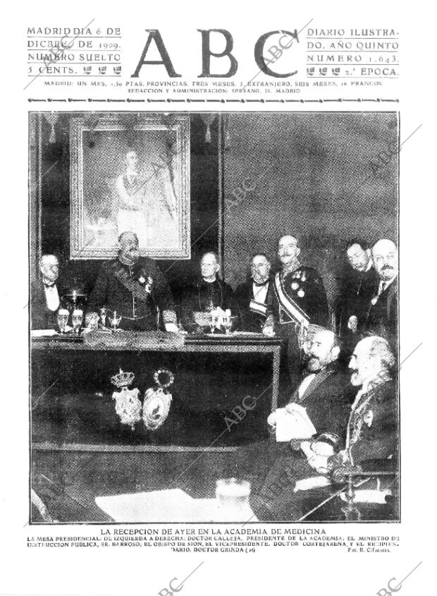 ABC MADRID 06-12-1909 página 1