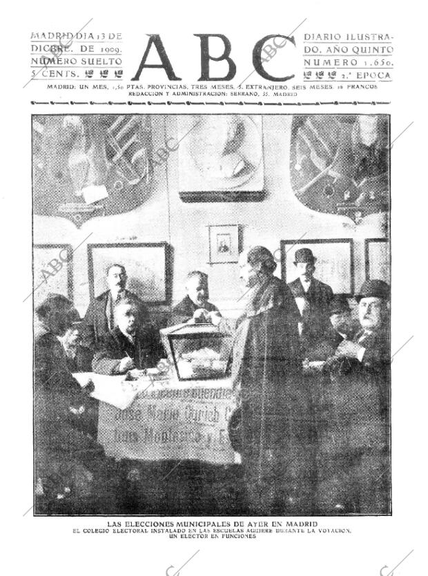 ABC MADRID 13-12-1909 página 1