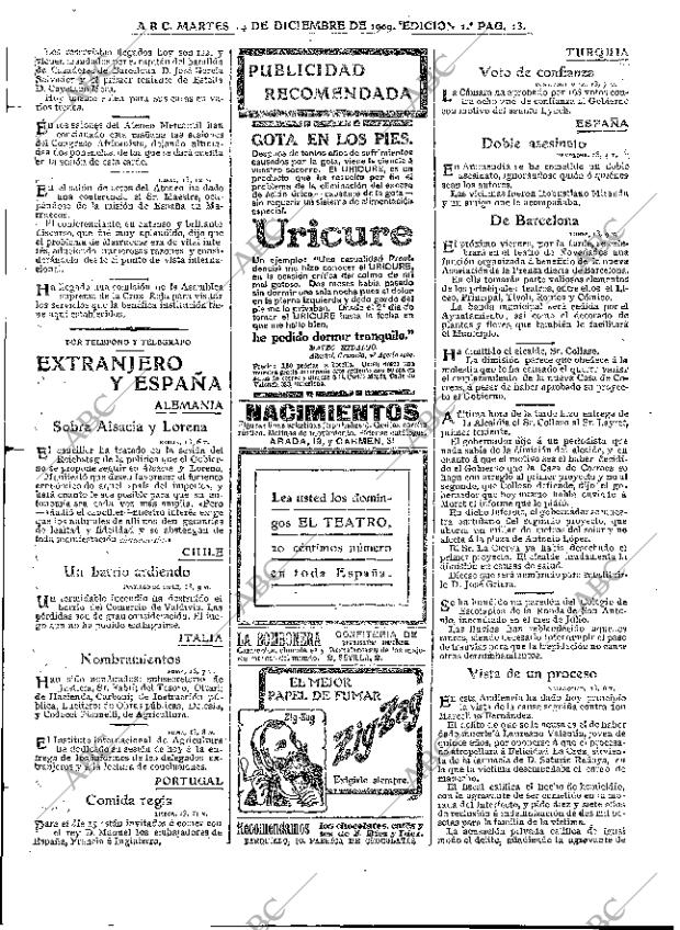ABC MADRID 14-12-1909 página 13