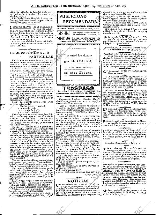 ABC MADRID 15-12-1909 página 15