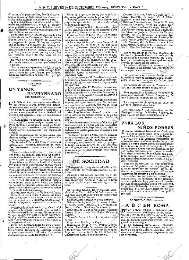 ABC MADRID 30-12-1909 página 5