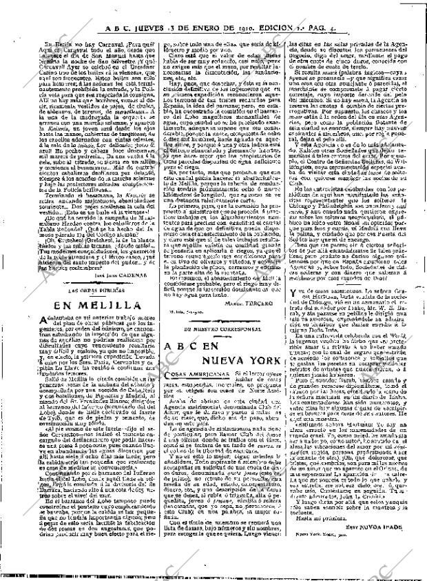 ABC MADRID 13-01-1910 página 4