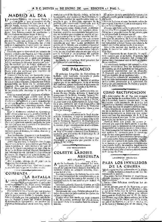 ABC MADRID 27-01-1910 página 5