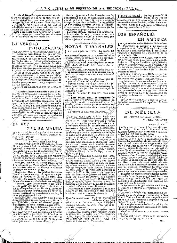 ABC MADRID 14-02-1910 página 12