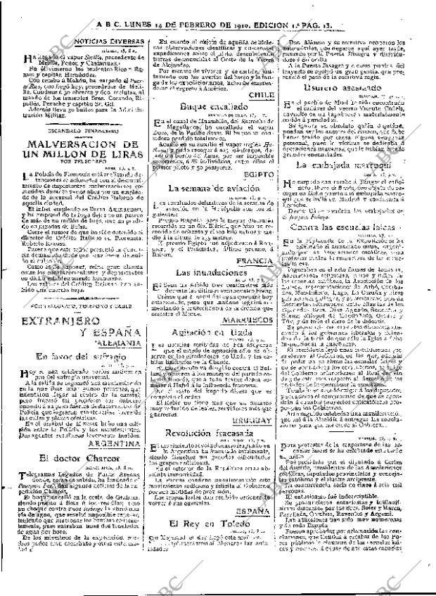 ABC MADRID 14-02-1910 página 13