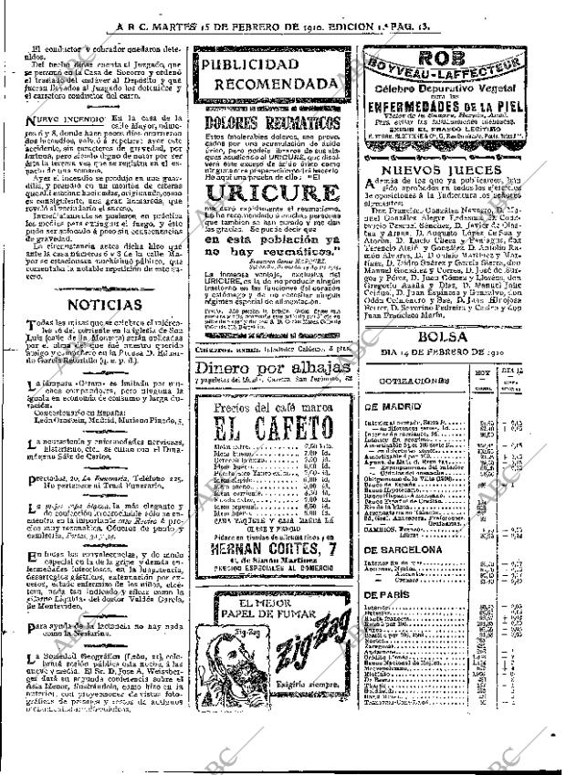 ABC MADRID 15-02-1910 página 13