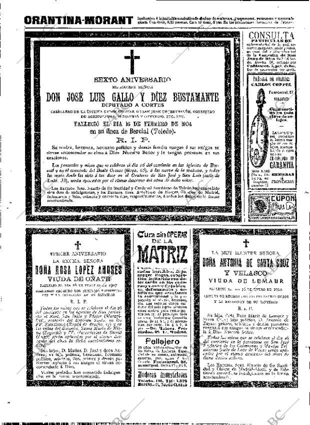 ABC MADRID 15-02-1910 página 16