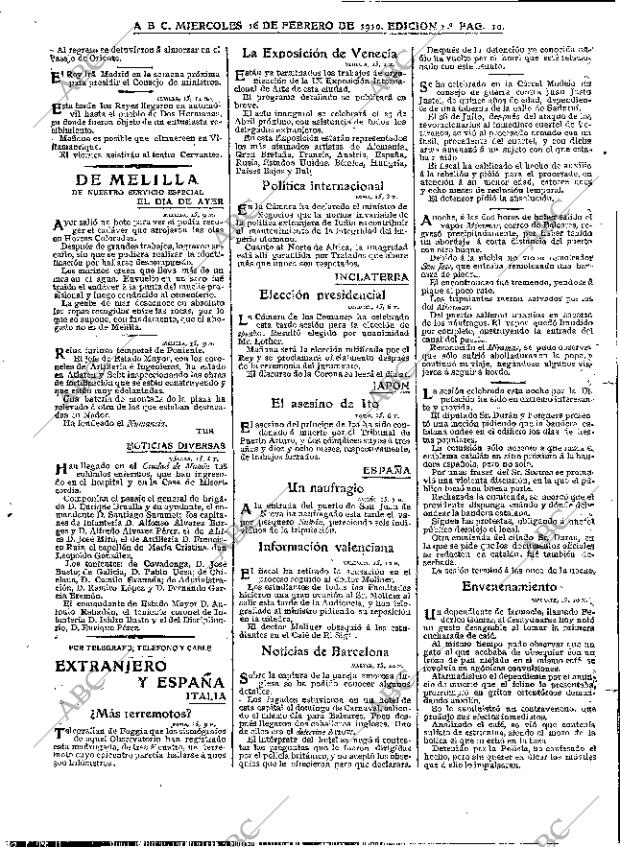 ABC MADRID 16-02-1910 página 10