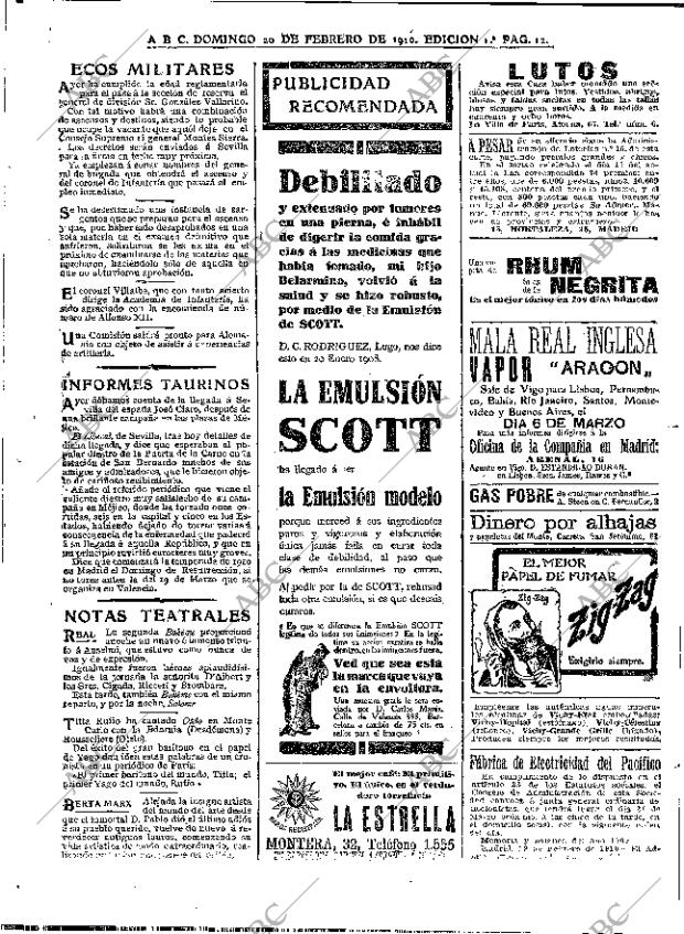 ABC MADRID 20-02-1910 página 12