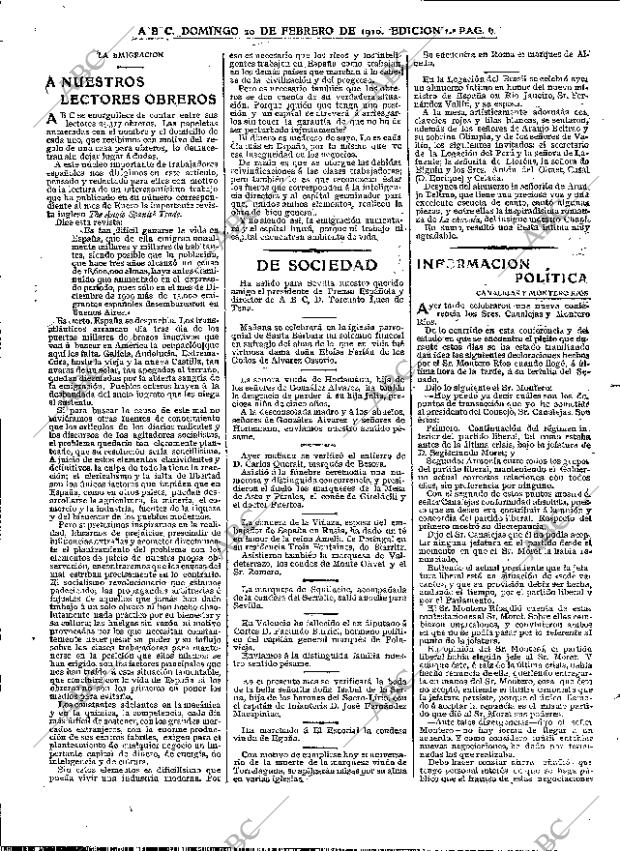 ABC MADRID 20-02-1910 página 6