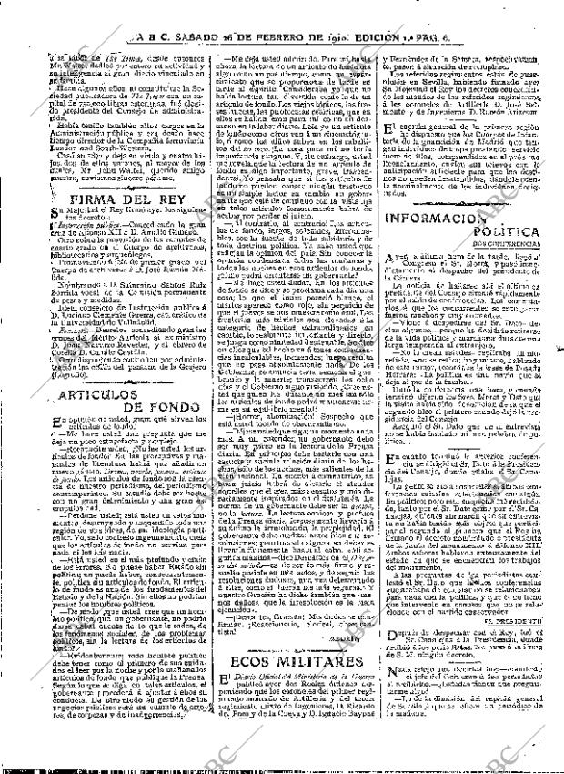 ABC MADRID 26-02-1910 página 6