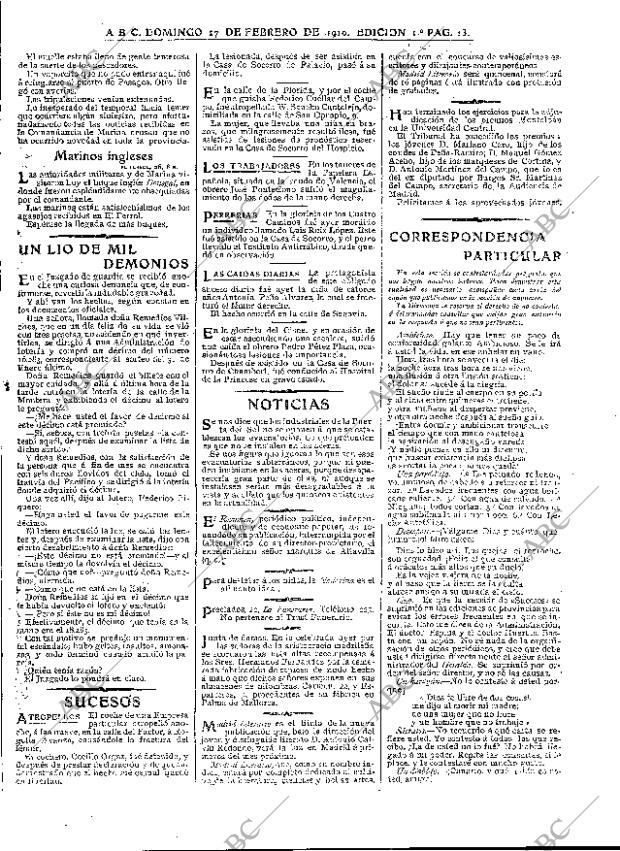 ABC MADRID 27-02-1910 página 13