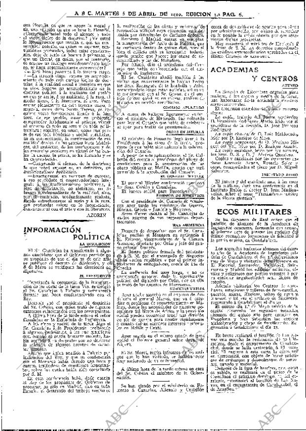 ABC MADRID 05-04-1910 página 6