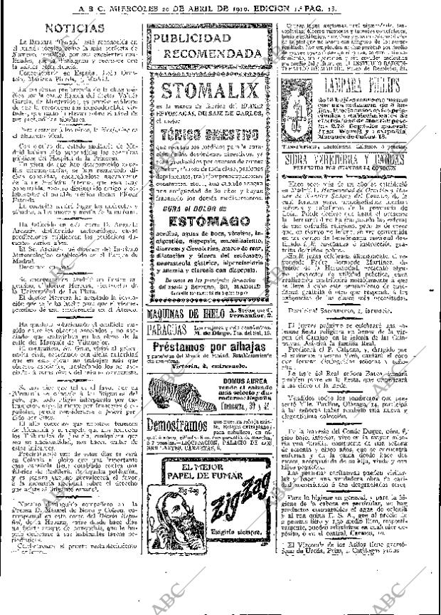 ABC MADRID 20-04-1910 página 13