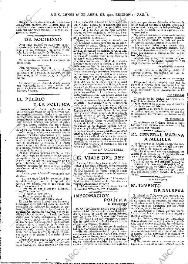 ABC MADRID 25-04-1910 página 6