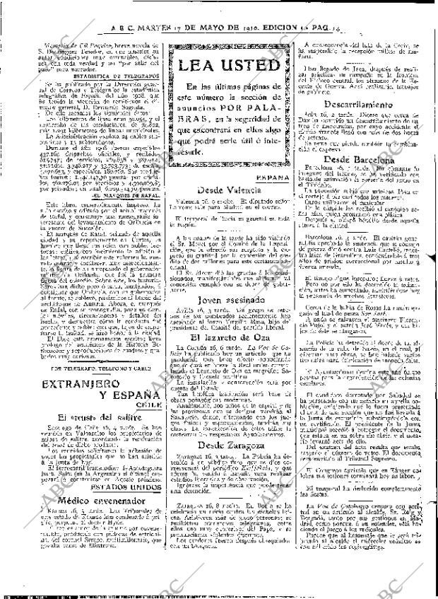 ABC MADRID 17-05-1910 página 14