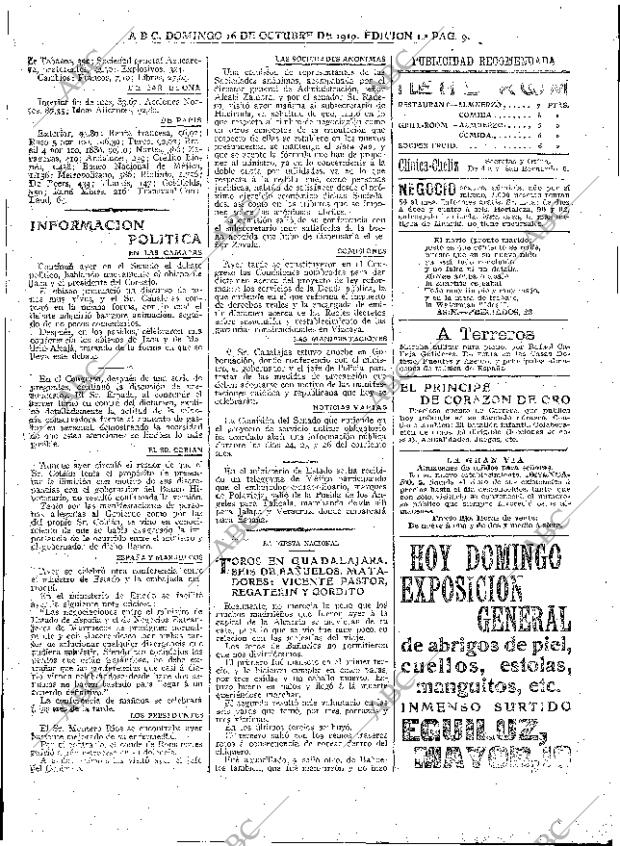 ABC MADRID 16-10-1910 página 9