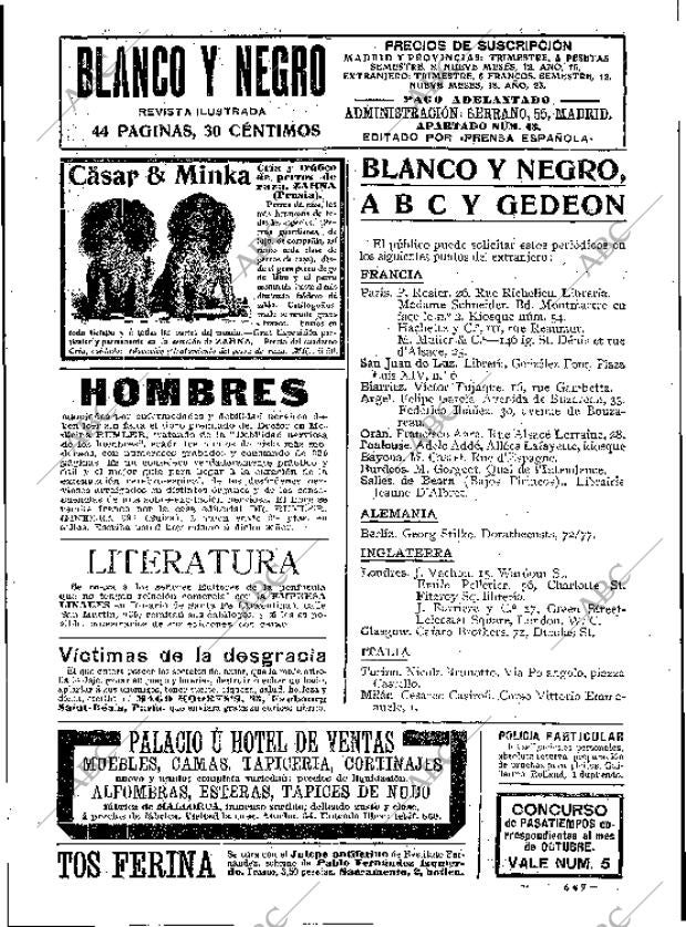 BLANCO Y NEGRO MADRID 30-10-1910 página 3