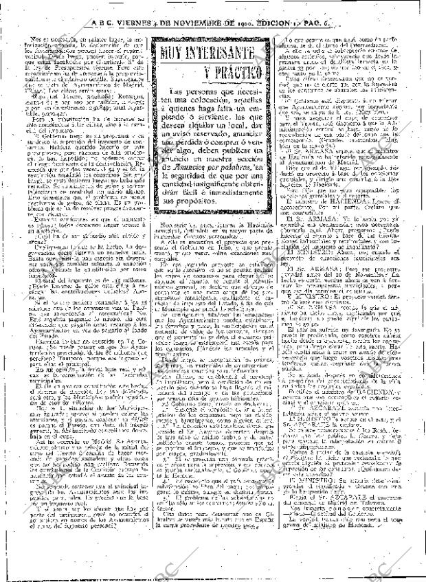 ABC MADRID 04-11-1910 página 6