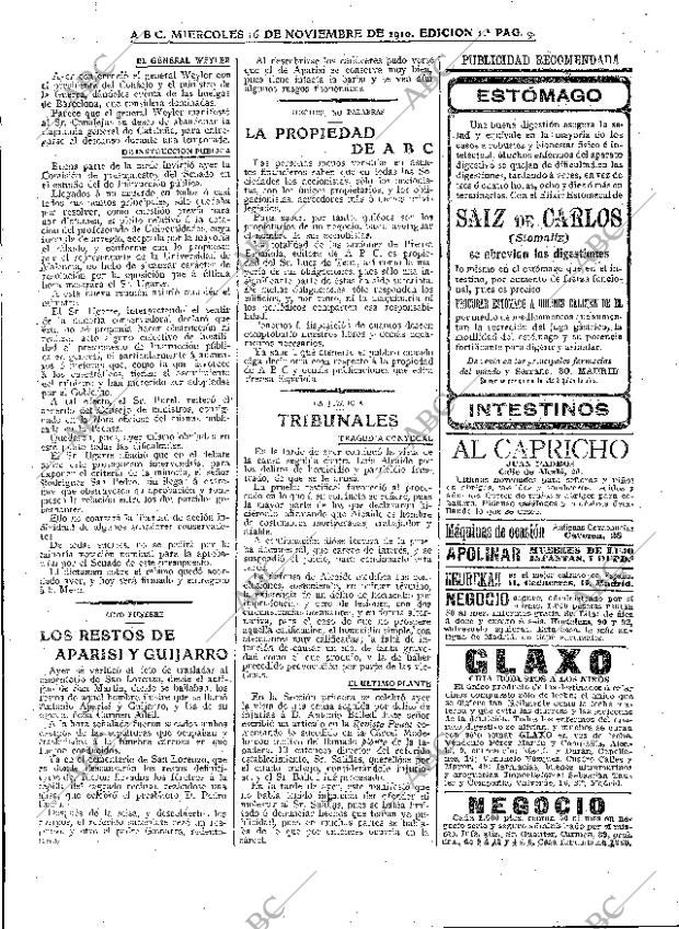 ABC MADRID 16-11-1910 página 9