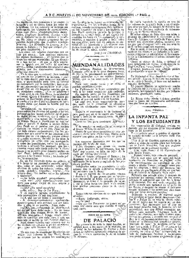 ABC MADRID 22-11-1910 página 4