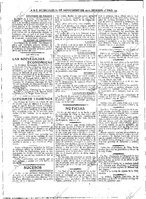 ABC MADRID 30-11-1910 página 14