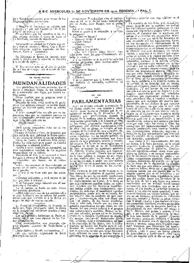 ABC MADRID 30-11-1910 página 5