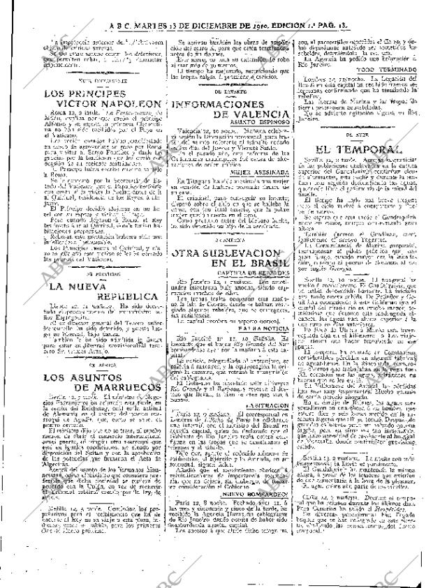 ABC MADRID 13-12-1910 página 13