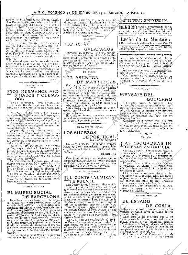 ABC MADRID 22-01-1911 página 13