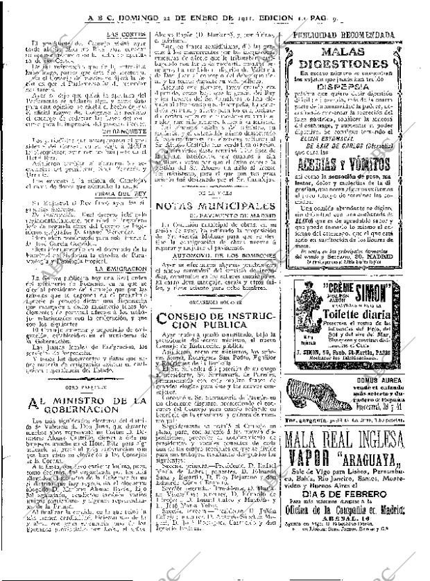 ABC MADRID 22-01-1911 página 9