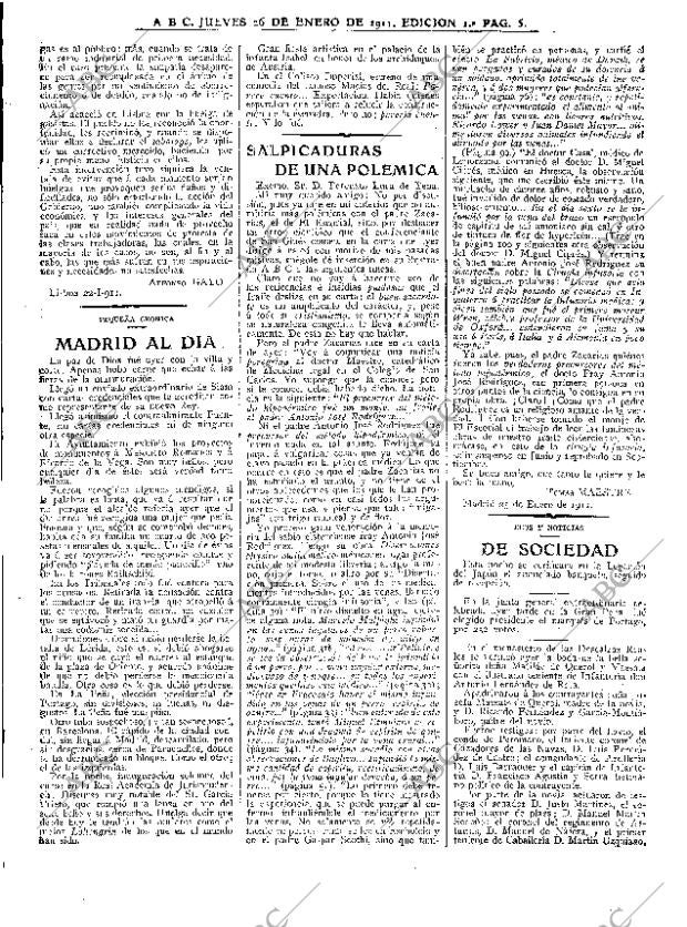 ABC MADRID 26-01-1911 página 5