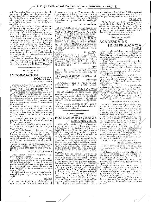 ABC MADRID 26-01-1911 página 8