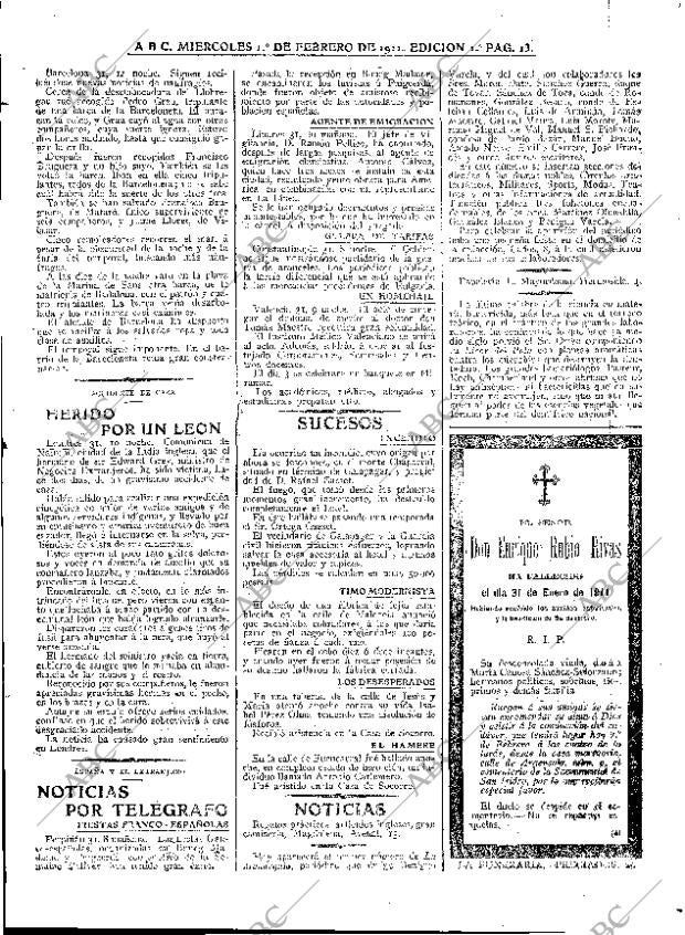 ABC MADRID 01-02-1911 página 13