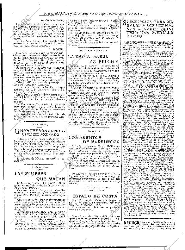 ABC MADRID 07-02-1911 página 11