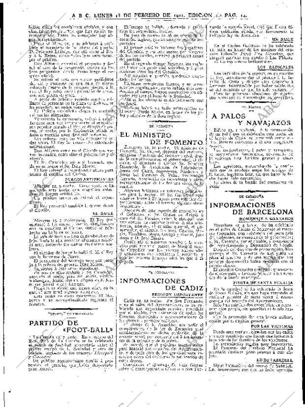ABC MADRID 13-02-1911 página 14