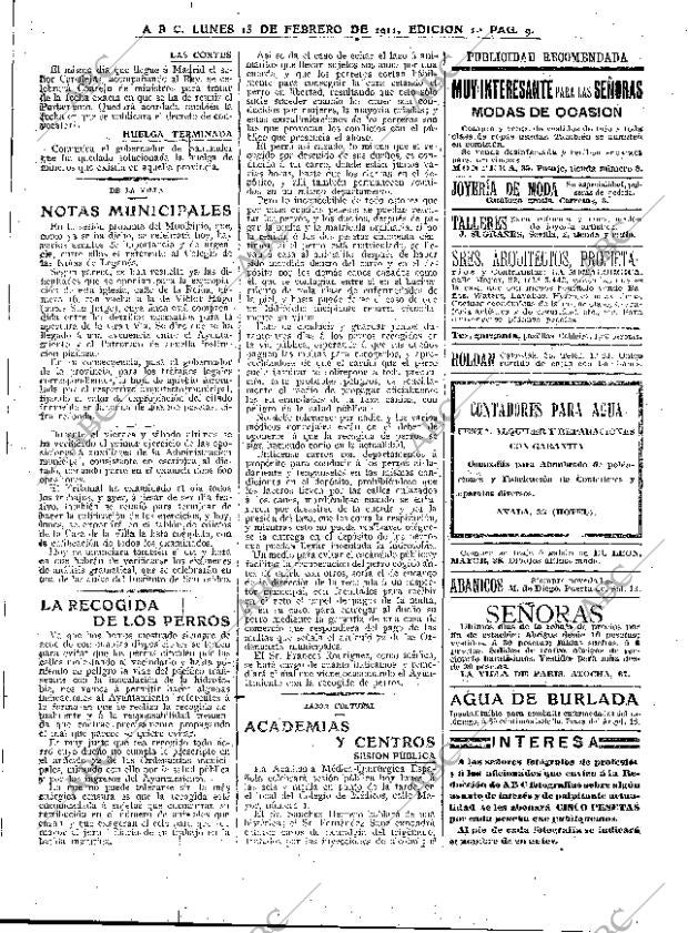 ABC MADRID 13-02-1911 página 9