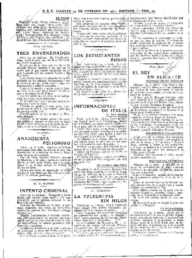 ABC MADRID 14-02-1911 página 10