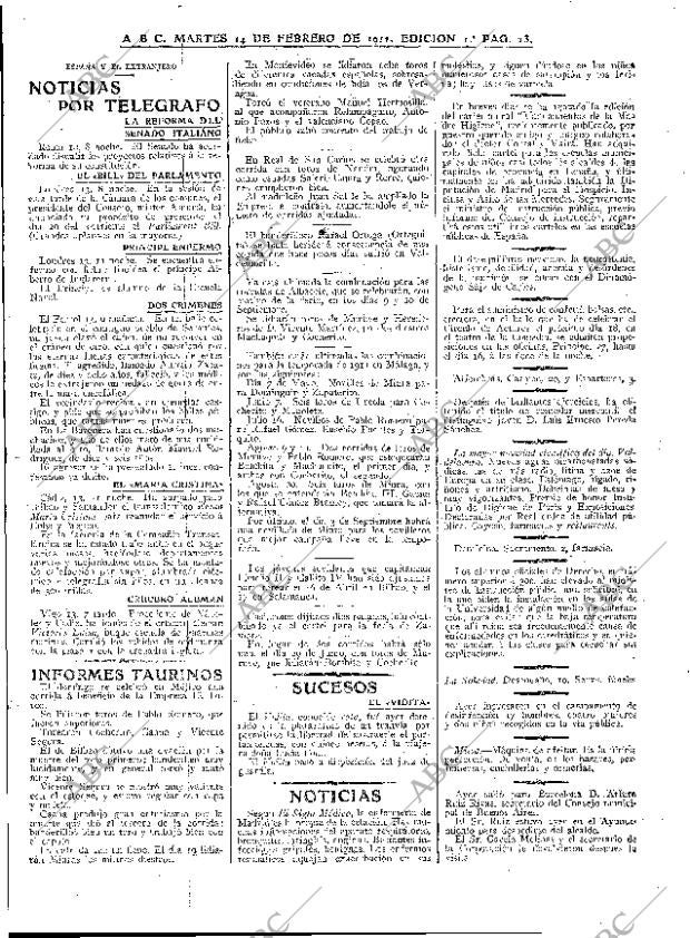 ABC MADRID 14-02-1911 página 13