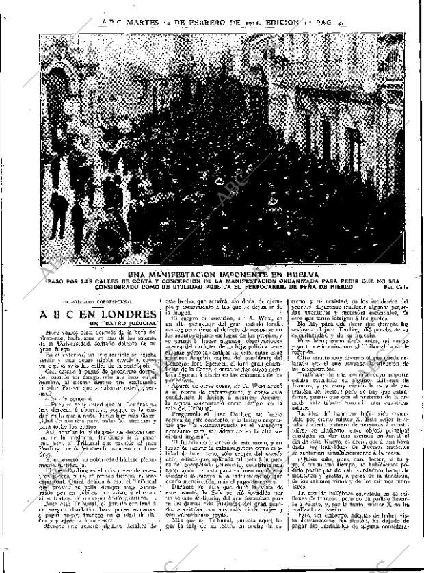 ABC MADRID 14-02-1911 página 4
