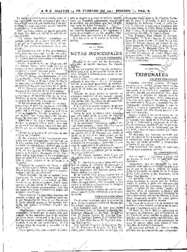 ABC MADRID 14-02-1911 página 8
