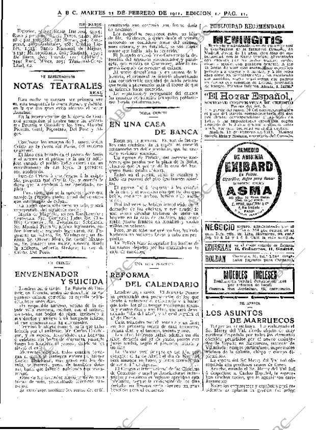 ABC MADRID 21-02-1911 página 11