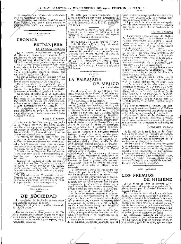 ABC MADRID 21-02-1911 página 6