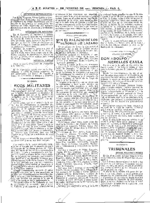 ABC MADRID 21-02-1911 página 8