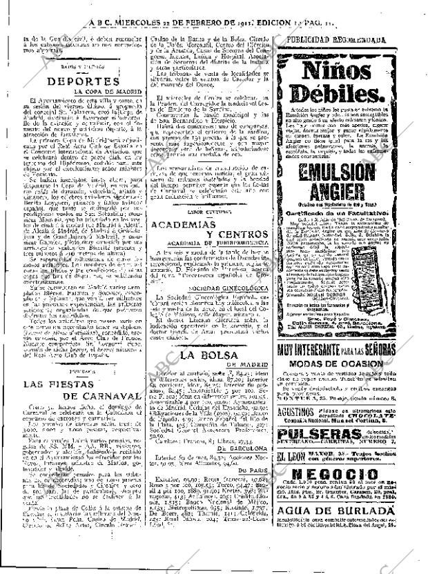 ABC MADRID 22-02-1911 página 11