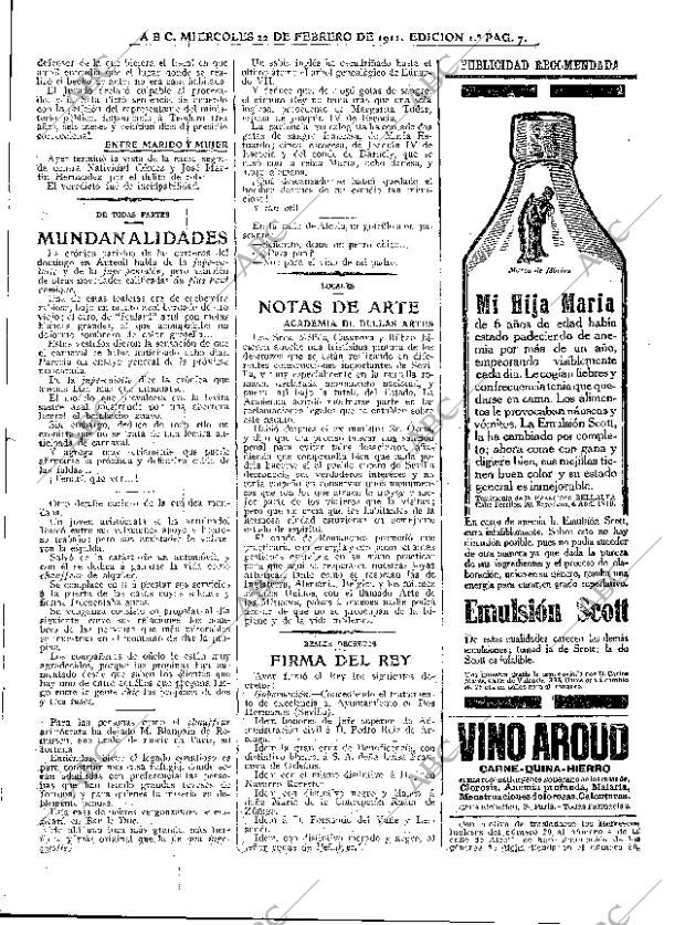 ABC MADRID 22-02-1911 página 7