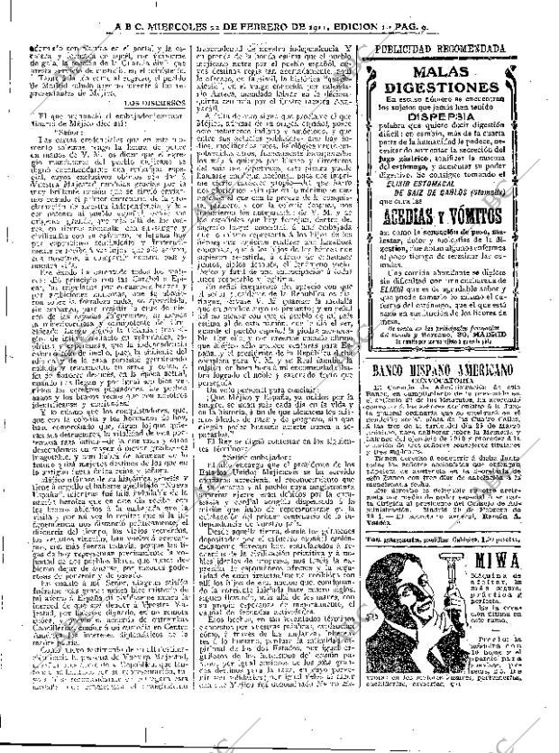 ABC MADRID 22-02-1911 página 9