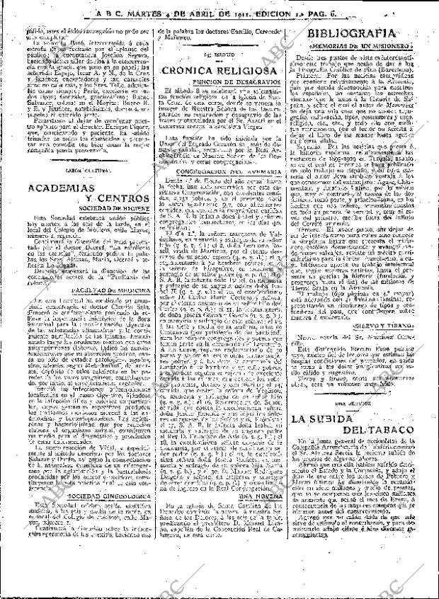 ABC MADRID 04-04-1911 página 6