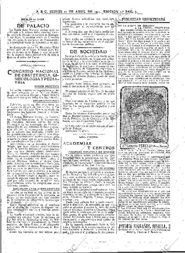 ABC MADRID 27-04-1911 página 7