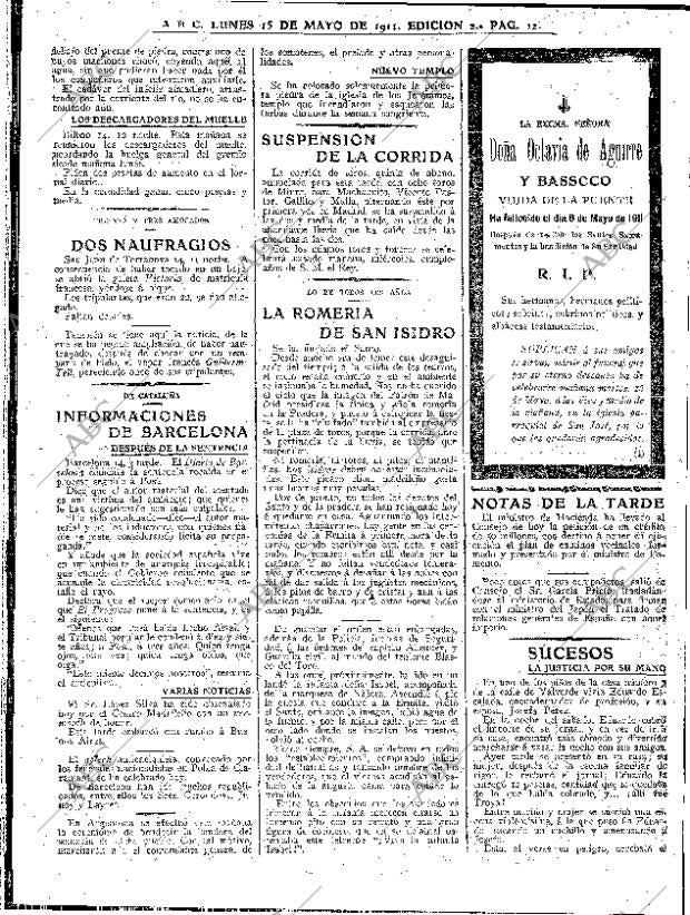 ABC MADRID 15-05-1911 página 12